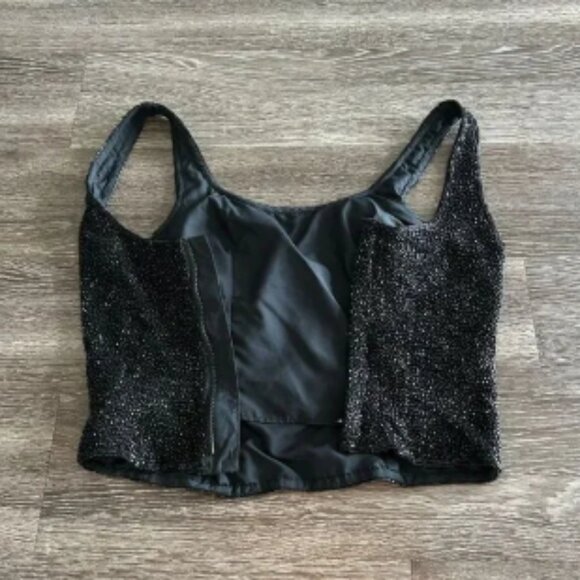 Vintage Cache Beaded 100% Silk Tank Top XS 90s Evening Party Top Embellished Y2K - Picture 6 of 10